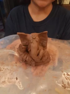 Clay Ganesha at Home